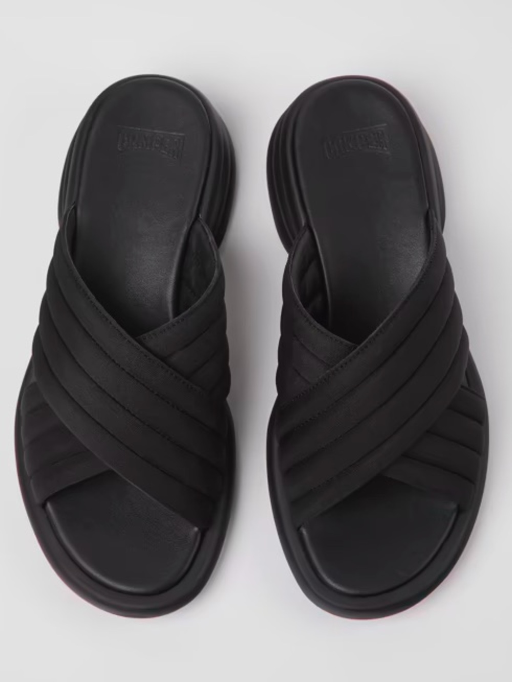 Camper Spiro Cross-Strap Sandals in black